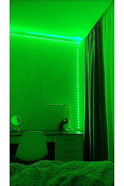 lambacı koray Yeşil şerit led 3 çip 5mt paket (iç mekan) kendinden yapışkanlı