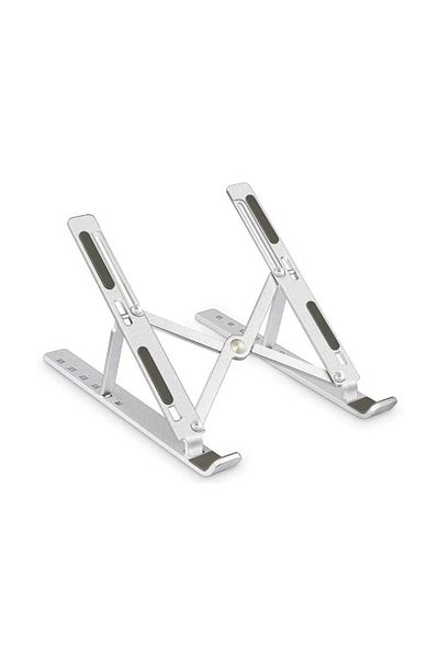 MACVI Suport laptop ergonomic Macvi®, aluminiu , 6 nivele, antialunecare, compatibil 10-15.6 inch, silver