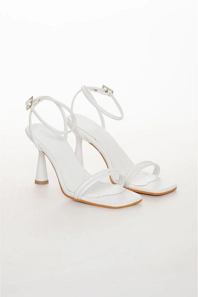 ONFA MODA Women's White Summer Heeled Shoes 8 cm Heel