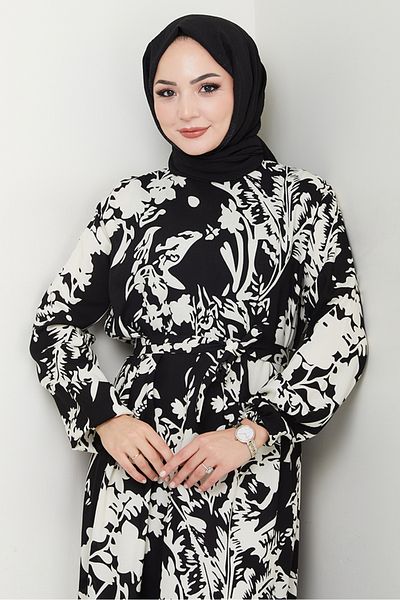 Bestenur Φόρεμα Nazer Woven Viscose 1491 - Μαύρο