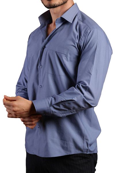 Dicotto Ανδρικό πουκάμισο Indigo Plus Size Relaxed Fit με μακριά μανίκια κανονική εφαρμογή - 150-15