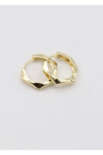 MODA Gold Color Geometric Hoop Earrings |   Women's Modern and Stylish Earring Model