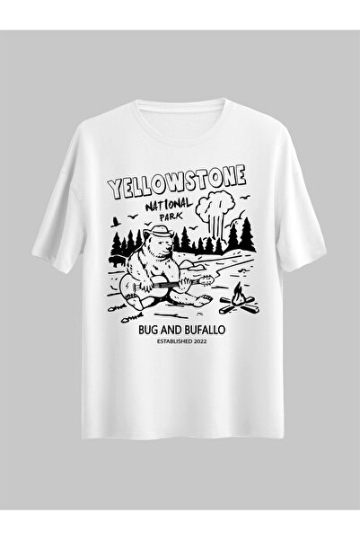 donamod Κανονικό μπλουζάκι Unisex Yellowshone Camping Design