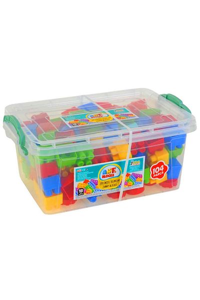 Asya Ants Blocks Plastic Box 104 Pieces 18m+