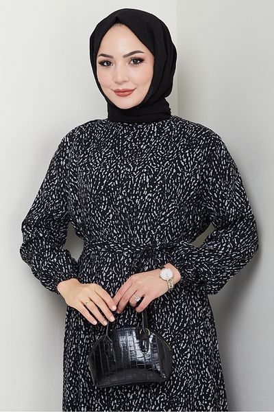 Bestenur Φόρεμα Guler Woven Viscose 1488 - Γκρι