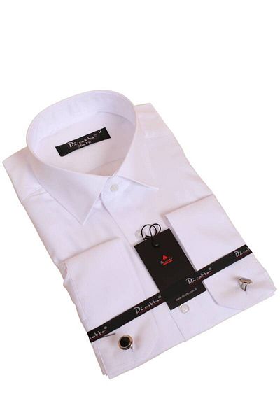Dicotto Ανδρικό πουκάμισο Micro Fabric Slim Fit - Λευκό, Slim Fit, Μανικετόκουμπα - 201-1