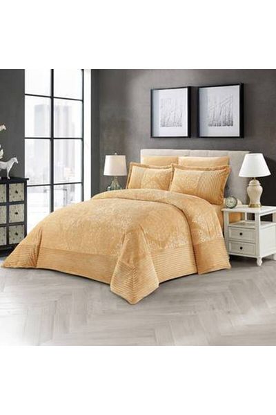 Canon Canon Jasmine Velvet Embossed Single Bedspread 4 Pieces - Fixed Filling