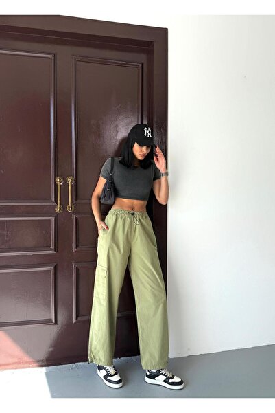 Zeo Basic ZEO BASİC PARAŞÜT KUMAŞ KARGO CEPLİ BEL VE PAÇA LASTİKLİ PANTOLON Ç...