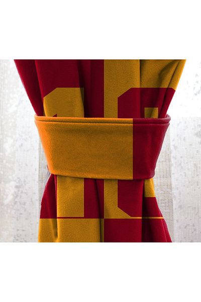 Bebişim Halı Yellow Red Fan Double Winged Children's Room - Background Curtain