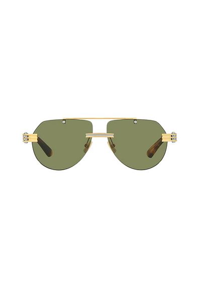 Bottega Veneta Bv 1342S 003 59 Men's Geometric Gold Metal Sunglasses
