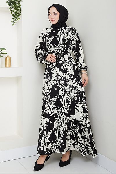 Bestenur Φόρεμα Nazer Woven Viscose 1491 - Μαύρο