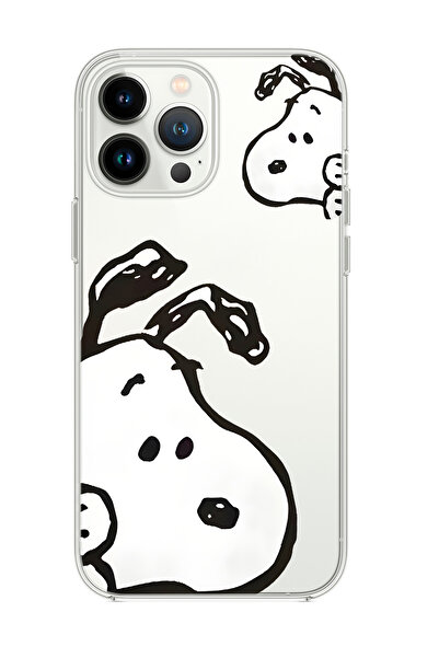 mooodcase iPhone 14 Pro Max Uyumlu Cool Doggo Desenli Şeffaf Silikonlu Telefon Kılıfı