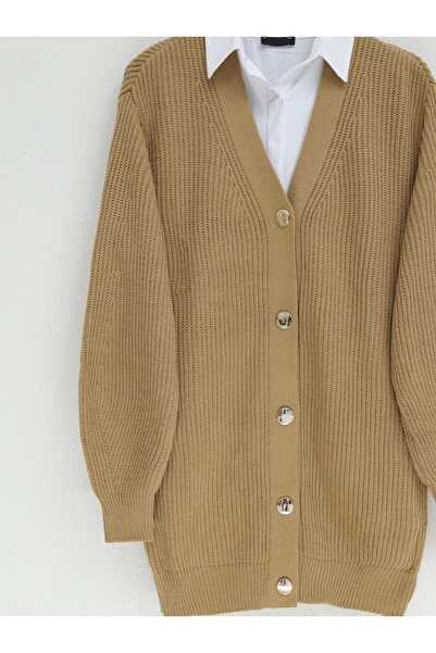 HİJABAYA Buttoned Mid-Length Knitwear Cardigan