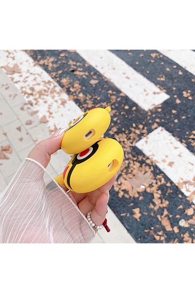 Karll Protective Case For Airpods Headphones, Pikachu Model, Yellow/black, Silicone