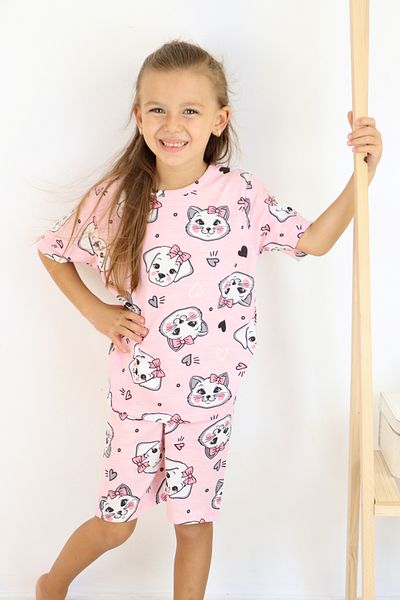 Harika KIDS Girl's Pajama Set with Shorts - Cotton Combed Fabric