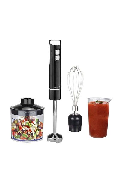 sonashi 4-In-1 Hand Blender - Stainless Steel Blades with 2 Speed for Baby Food, Soup, Juice | 500ml Chopper