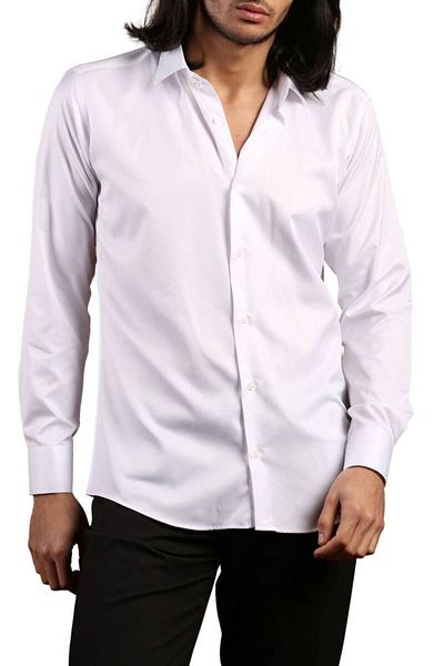 Dicotto Ανδρικό πουκάμισο Micro Fabric Slim Fit - Λευκό καμένο σχέδιο με μανικετόκουμπα - 222-1