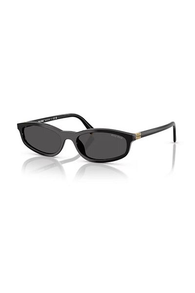 Miu Miu A06S 16K08Z 54 Women's Oval Black Bone Sunglasses