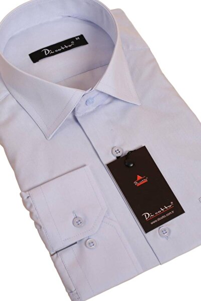 Dicotto Світло-блакитна сорочка великого розміру, вільного крою, з кишенями, довгими рукавами, прямий крій, чоловіча сорочка - 150-3