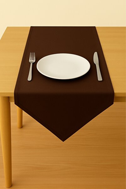 Luvora Home Σειρά Luna Velvet Textured Triangle Runner - Καφέ