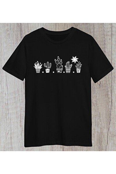 donamod Tricou Cactus / Plant / Minimalist Linear Mother Sister Lover