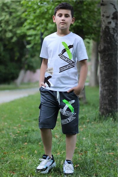 FYK KİDS Set de trening Capri pentru bărbați - Set de jos-sus cu text imprimat