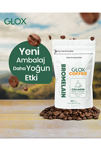 glox bromelain mixed powder tea Bromelain, Collagen Ve Hindiba Kahvesi ( 30 Günlük 120g )