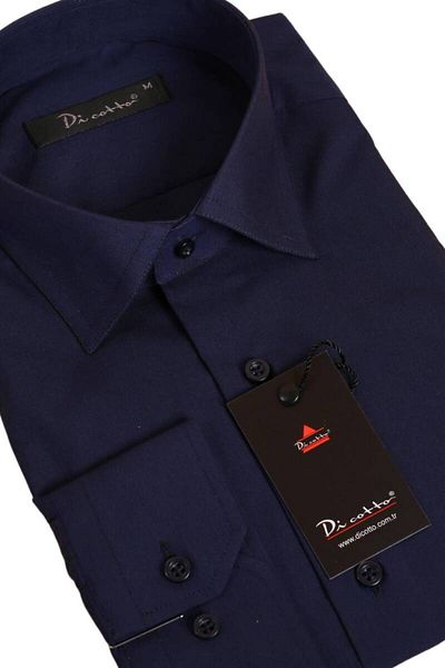 Dicotto Μπλε Navy Large Size Relaxed Cut και μακρυμάνικο με τσέπες κανονική εφαρμογή - 150-35