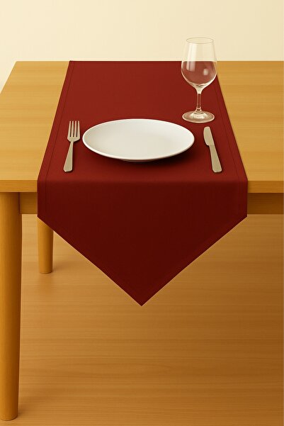 Luvora Home Luna Serisi Kadife Dokulu Üçgen Runner - Bordo