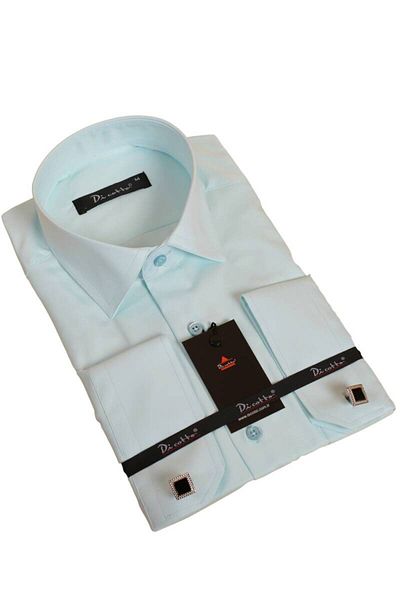 Dicotto Ανδρικό πουκάμισο με κανονική εφαρμογή Water Green Mint Relaxed Cut Micro Fabric με μανικετόκουμπα - 190-22
