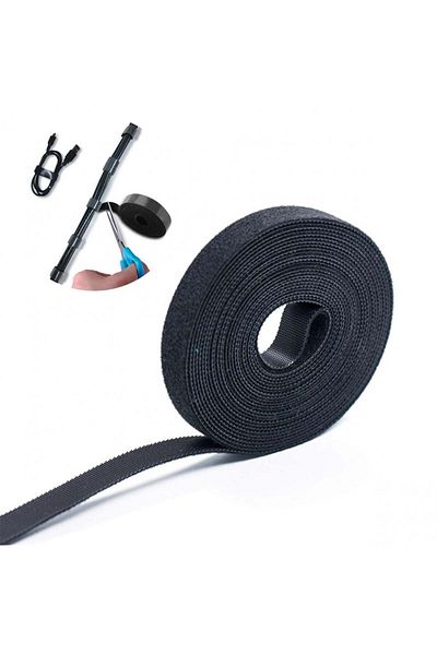 SCOBUTY Cable Tape Roll, Nylon, Black, 10 M
