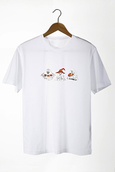 donamod Tricou Azurco Oversize Fata Halloween Halloween Printed Pearl White