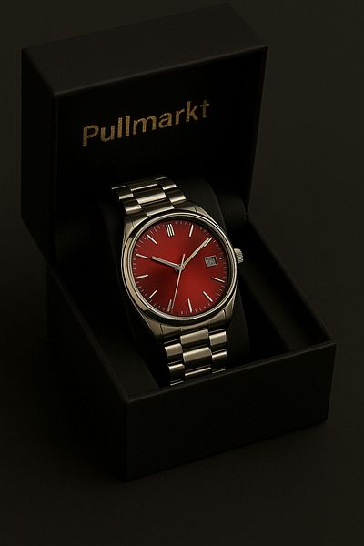 pullmarkt هدية عيد الأب - مع التقويم - ساعة يد رجالية