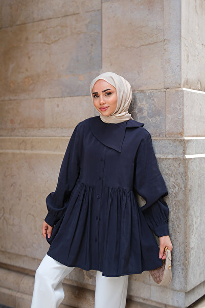 LOCCO Women's Modal Shirt Navy Blue