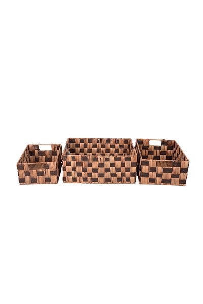 Bahçem Decorative Water Hyacinth / Water Hyacinth Wicker Basket Set of 3