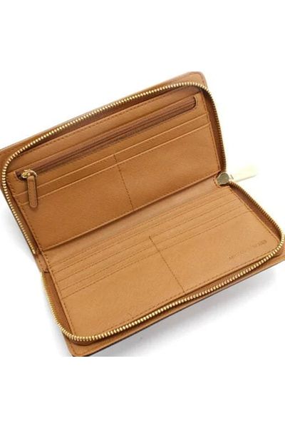 Michael Kors 35F7GHXZ1B Hamilton Signature PVC Traveler Wallet – Brown/Acorn