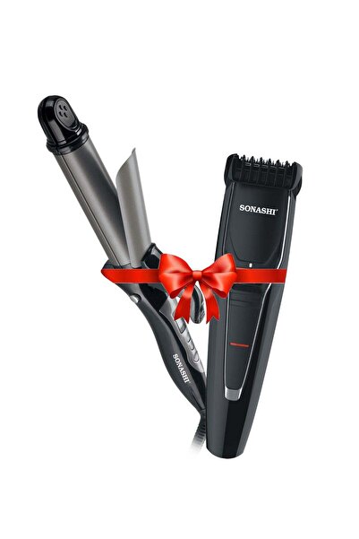 sonashi 2in1 Hair Curler And Straightener and Powerful Hair Clipper 3W Combo, Easy to Use Model, LED Display