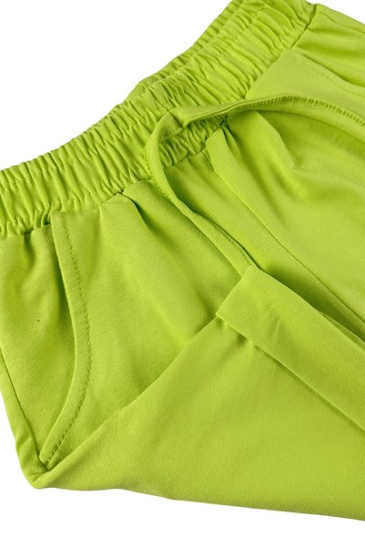 difa kids Set of Two Wooden Button Design Summer Blue Neon Yellow Girl Boy Unisex Bottom Top Set