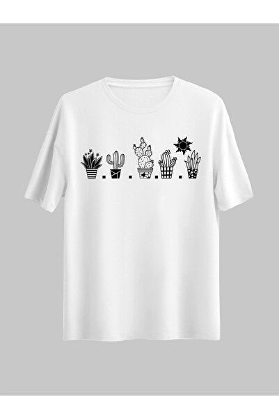 donamod Tricou Cactus / Plant / Minimalist Linear Mother Sister Lover