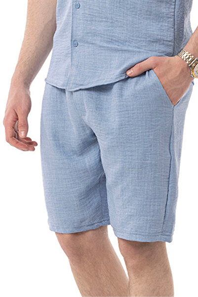 monox Pantaloni scurți mecanici de in pentru bărbați