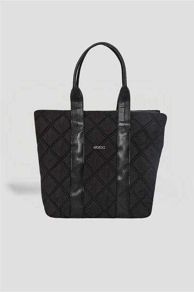 Armine Women's Black Quilted Soft Fabric Hand & Shoulder Bag 354