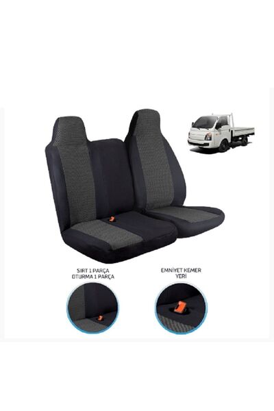 Universal Hyundai h 100 Kamyonet Koltuk Kılıfı Sabit Başlıklı Ön Takım Siyah