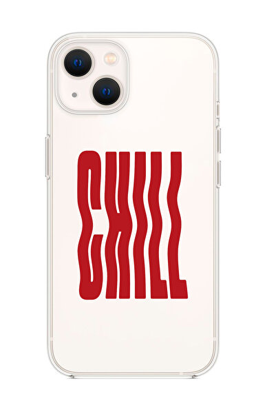 mooodcase iPhone 13 Uyumlu Chill Desenli Şeffaf Silikonlu Telefon Kılıfı