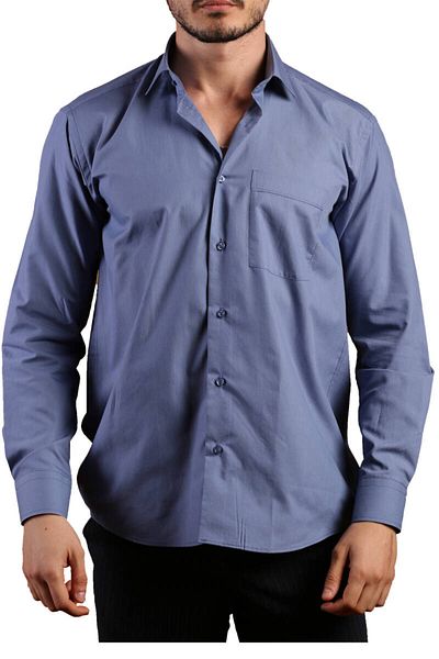 Dicotto Ανδρικό πουκάμισο Indigo Plus Size Relaxed Fit με μακριά μανίκια κανονική εφαρμογή - 150-15