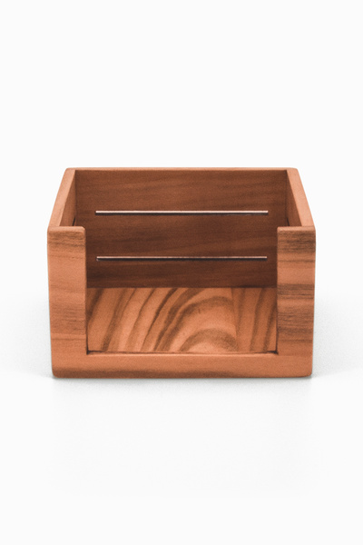 Woodsaka علبة ورق ملاحظات على شكل مكعب 3Line - من خشب الكرز - 10.7 سم × 10.6 ...