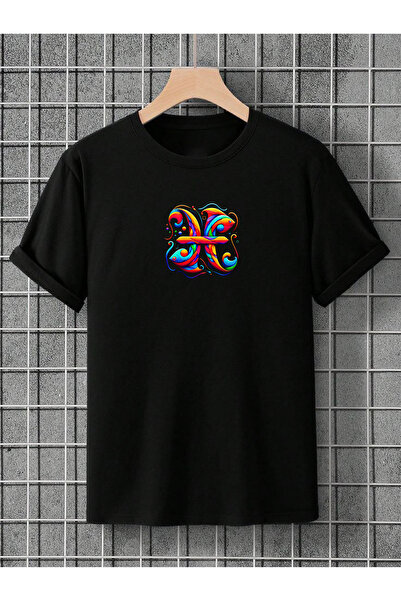 donamod Μαύρο Λευκό Unisex Εικονίδιο Ιχθείς Αστρολογία Δώρο γενεθλίων Υπερμεγ...