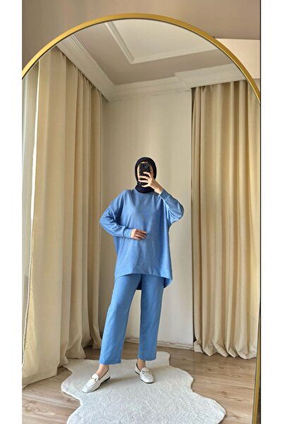 Suede Style 9105 - Stylish and Comfortable Women's Special Thin Fabric Pants Blouse Set