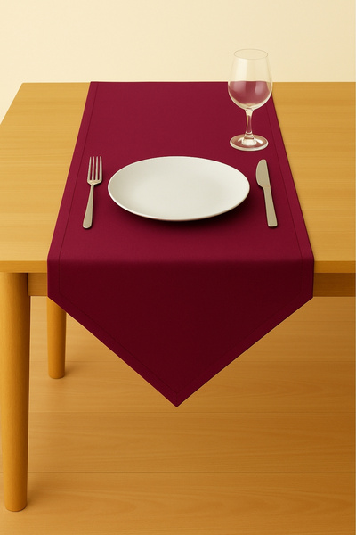 Luvora Home Runner triunghiular texturat din catifea din seria Luna - cireș