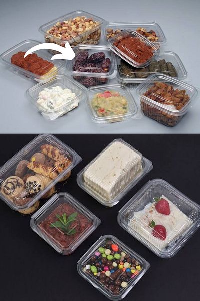 YOK YOK AMBALAJ Disposable Storage Container with Plastic Lid Leak Proof Container 375 ml 50 Pieces