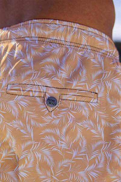 Miami Beach Ανδρικά μαγιό με υδατοαπωθητικό σχέδιο με ψηφιακή εκτύπωση - 158-πορτοκαλί